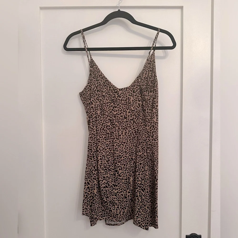 Reformation Marlowe Mini Slip Dress XS in Bengal Cheetah